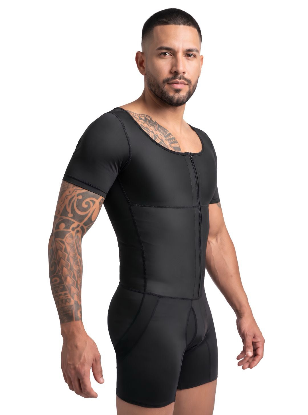 Mens Mid-thigh Faja With Sleeves