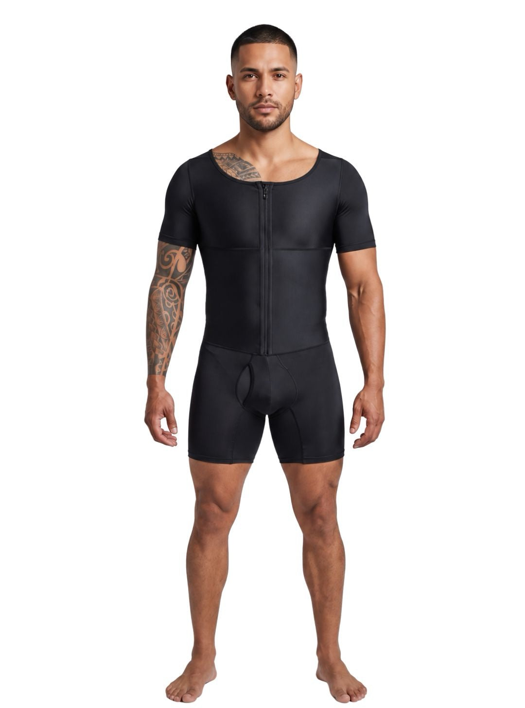 Mens Mid-thigh Faja With Sleeves