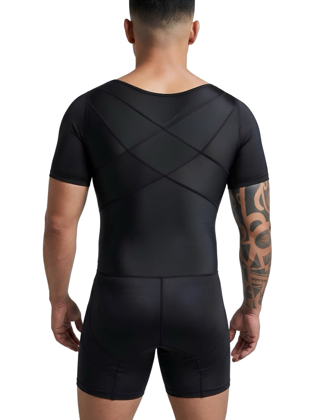 Mens Mid-thigh Faja With Sleeves